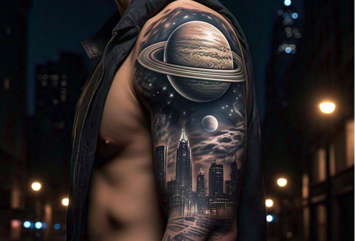 Planet Saturn Tattoo